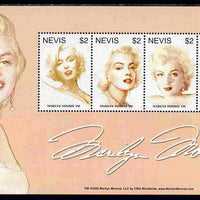 Nevis 2007 80th Birthday Anniv Marilyn Monroe perf sheetlet of 4 unmounted mint, SG 1991a