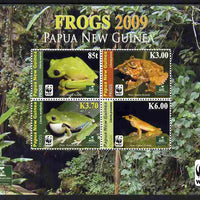 Papua New Guinea 2009 Frogs perf sheetlet of 4 unmounted mint