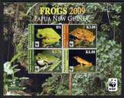 Papua New Guinea 2009 Frogs perf sheetlet of 4 unmounted mint