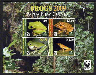 Papua New Guinea 2009 Frogs perf sheetlet of 4 unmounted mint