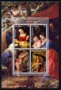 St Kitts 2006 Christmas (paintings by Paul Rubens) perf sheetlet of 4 x $2 unmounted mint, SG 850a