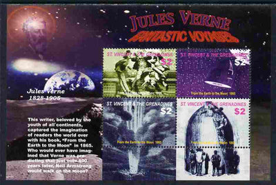 St Vincent 2005 Death Centenary of Jules Verne perf sheetlet of 4 (From Earth to the Moon) unmounted mint, SG5483a