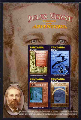 Tanzania 2005 Death Centenary of Jules Verne perf sheetlet of 4 (Voyages Extraordinaires) unmounted mint, SG MS2466e