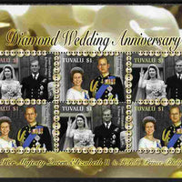 Tuvalu 2007 Diamond Wedding Anniv of Queen Elizabeth II & Duke of Edinburgh perf sheetlet of 6 unmounted mint, SG 1240a