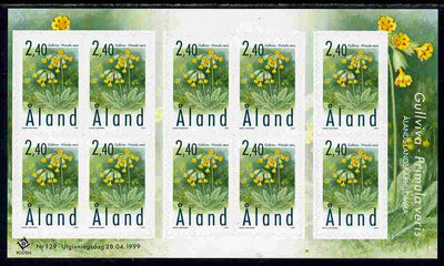 Aland Islands 1999 Provincial Plants perf sheetlet containing 10 x self-adhesive values unmounted mint as SG 152