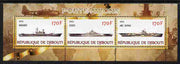 Djibouti 2012 Aircraft Carriers #1 perf sheetlet containing 3 values unmounted mint