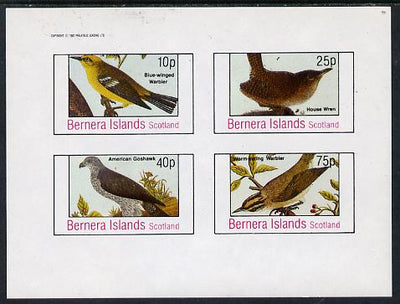 Bernera 1982 Birds #19 (Goshawk, Warbler etc) imperf,set of 4 values (10p to 75p) unmounted mint
