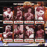 Malawi 2012 Top Boxers of All Time perf sheetlet containing 8 values fine cto used