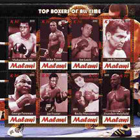 Malawi 2012 Top Boxers of All Time perf sheetlet containing 8 values unmounted mint