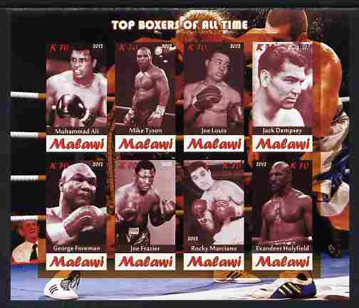 Malawi 2012 Top Boxers of All Time imperf sheetlet containing 8 values unmounted mint