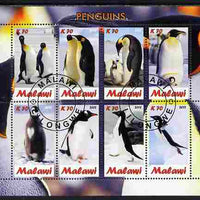 Malawi 2012 Penguins perf sheetlet containing 8 values fine cto used