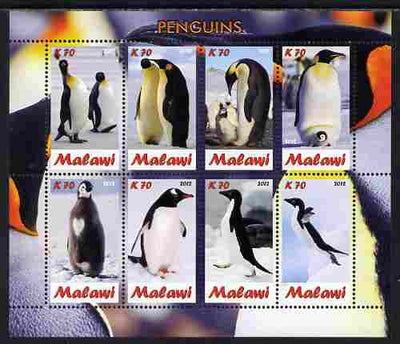 Malawi 2012 Penguins perf sheetlet containing 8 values unmounted mint