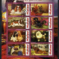 Malawi 2012 Dogs Featured on Paintings perf sheetlet containing 8 values fine cto used