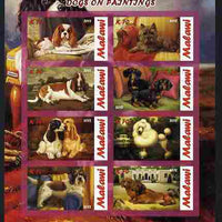 Malawi 2012 Dogs Featured on Paintings imperf sheetlet containing 8 values unmounted mint