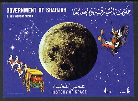 Sharjah 1970 History of Space #1 imperf m/sheet unmounted mint (Mi BL 67)
