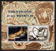 Ivory Coast 2012 Pablo Picasso & his Masters #3 perf sheetlet containing 2 values unmounted mint