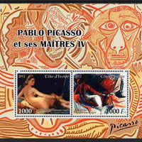 Ivory Coast 2012 Pablo Picasso & his Masters #4 perf sheetlet containing 2 values unmounted mint