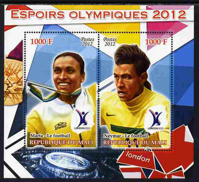 Mali 2012 Olympic Hopefuls #3 perf sheetlet containing 2 values unmounted mint