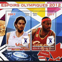 Mali 2012 Olympic Hopefuls #5 perf sheetlet containing 2 values unmounted mint