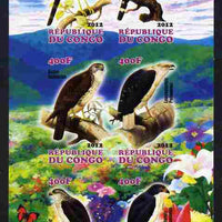 Congo 2012 Falcons imperf sheetlet containing 6 values unmounted mint