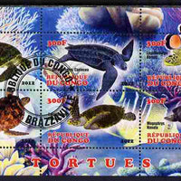 Congo 2012 Turtles perf sheetlet containing 6 values fine cto used