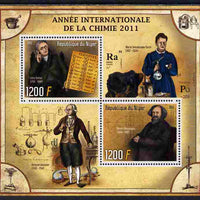 Niger Republic 2012 International Year of Chemistry perf sheetlet containing 2 values unmounted mint
