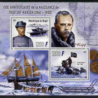 Niger Republic 2012 150th Birth Anniversary of Fridtjof Nansen perf sheetlet containing 2 values unmounted mint