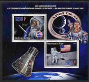 Niger Republic 2012 50th Anniversary of First American in Space (Alan Shepard) perf sheetlet containing 2 values unmounted mint