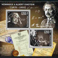 Niger Republic 2012 Albert Einstein Commemoration perf sheetlet containing 2 values unmounted mint