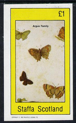 Staffa 1982 Butterflies (Argus Family) imperf souvenir sheet (£1 value),unmounted mint