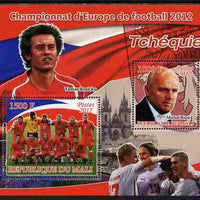 Mali 2012 European Footbal Championship - Czech Republic large perf s/sheet containing 2 values unmounted mint