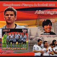 Mali 2012 European Footbal Championship - Germany large perf s/sheet containing 2 values unmounted mint