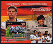 Mali 2012 European Footbal Championship - Germany large perf s/sheet containing 2 values unmounted mint