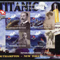 Chad 2012 The Titanic - 100th Anniversary imperf sheetlet containing 4 values unmounted mint. Note this item is privately produced and is offered purely on its thematic appeal.