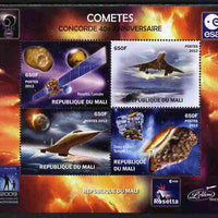 Mali 2012 Concorde 40th Anniversary - Comets perf sheetlet containing 4 values unmounted mint. Note this item is privately produced and is offered purely on its thematic appeal
