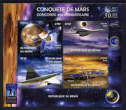 Benin 2012 Concorde 40th Anniversary - Conquest of Mars perf sheetlet containing 4 values unmounted mint. Note this item is privately produced and is offered purely on its thematic appeal