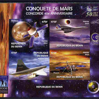Benin 2012 Concorde 40th Anniversary - Conquest of Mars imperf sheetlet containing 4 values unmounted mint. Note this item is privately produced and is offered purely on its thematic appeal, it has no postal validity