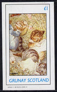 Grunay 1982 Cats From fairy Tales (Kittens) imperf souvenir sheet (£1 value) unmounted mint