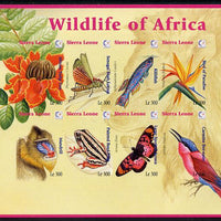 Sierra Leone 1995 Singapore '95 Stamp Exhibition - African Flora & Fauna imperf sheetlet #1 containing 8 values unmounted mint, as SG 2366a