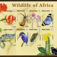 Sierra Leone 1995 Singapore '95 Stamp Exhibition - African Flora & Fauna imperf sheetlet #2 containing 8 values unmounted mint, as SG 2374a