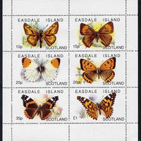 Easdale 1996 Butterflies perf sheetlet containing set of 6 values unmounted mint