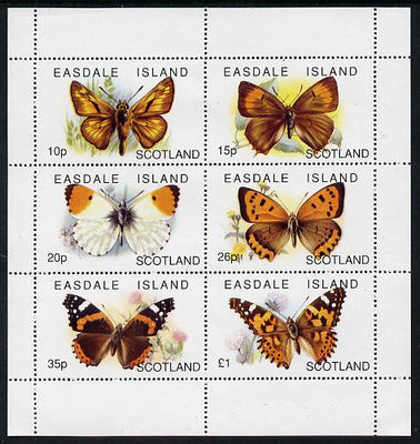 Easdale 1996 Butterflies perf sheetlet containing set of 6 values unmounted mint