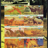 Maakhir State of Somalia 2011 Pre-historic Animals #2 imperf sheetlet containing 8 values unmounted mint