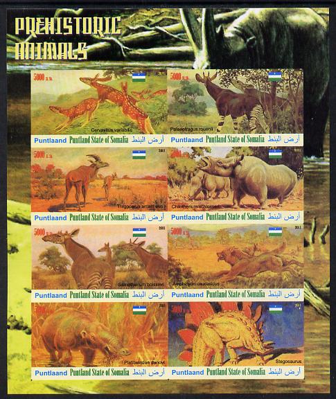 Maakhir State of Somalia 2011 Pre-historic Animals #2 imperf sheetlet containing 8 values unmounted mint