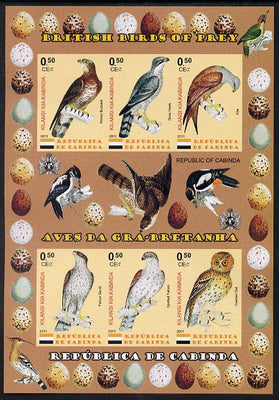 Cabinda Province 2011 British Birds of Prey #2 imperf sheetlet containing 6 values unmounted mint