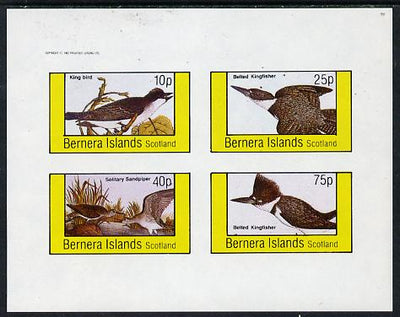 Bernera 1982 Birds #20 (Kingfishers, Sandpiper) imperf,set of 4 values (10p to 75p) unmounted mint