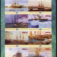 Maakhir State of Somalia 2010 Paintings of Sailing Ships imperf sheetlet containing 8 values unmounted mint