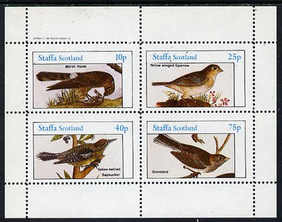 Staffa 1982 Audubon Birds #23 (Marsh Hawk, Sparrow etc) perf,set of 4 values (10p to 75p) unmounted mint