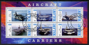 Malawi 2012 Aircraft Carriers #1 perf sheetlet containing 6 values fine cto used