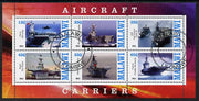 Malawi 2012 Aircraft Carriers #2 perf sheetlet containing 6 values fine cto used